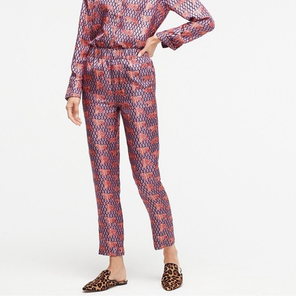 J. Crew Collection Pant and Top Set in Roaming Tiger Print from 2019 Collection